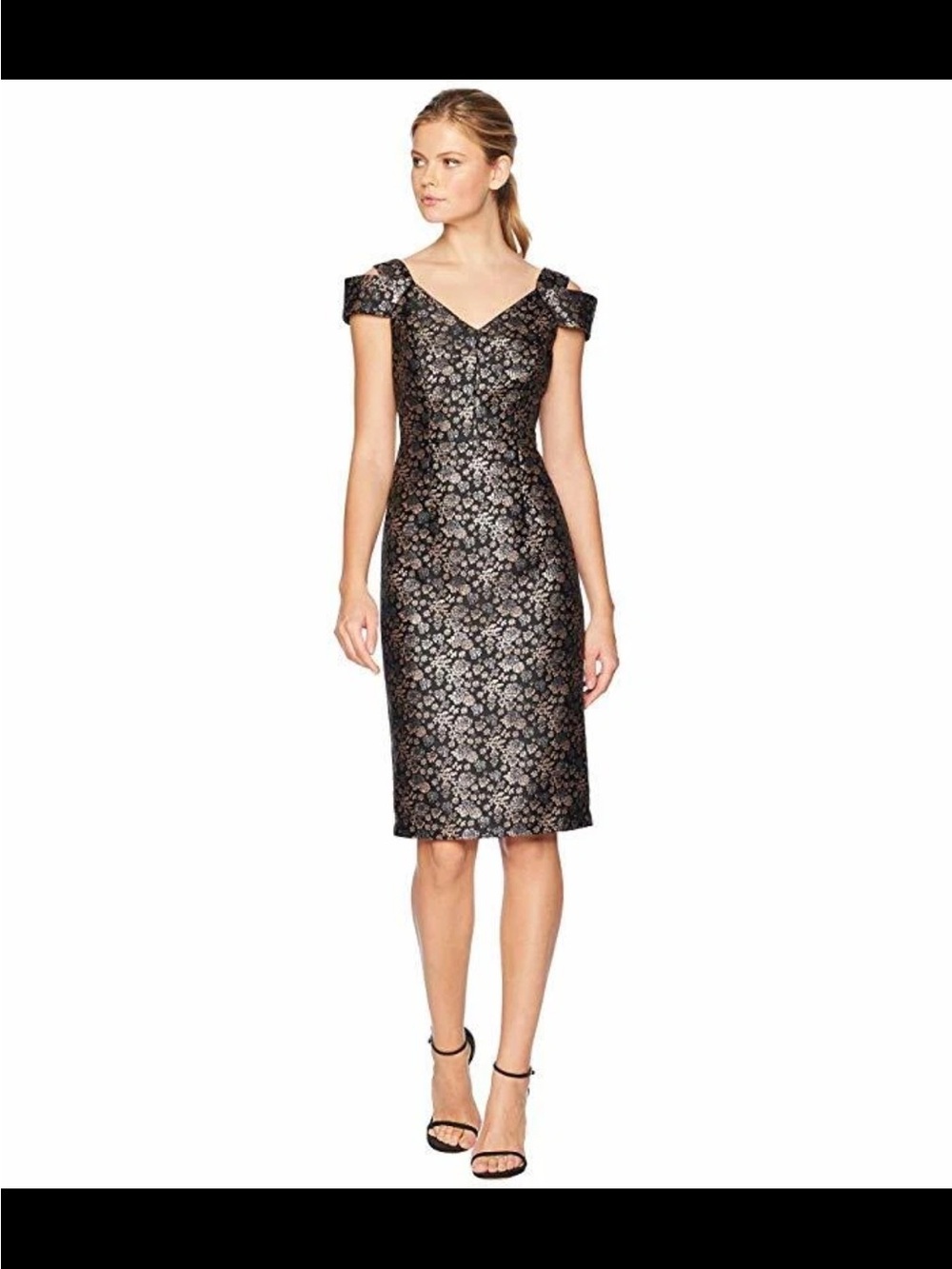 Maggy London One Shoulder Black Floral Dress